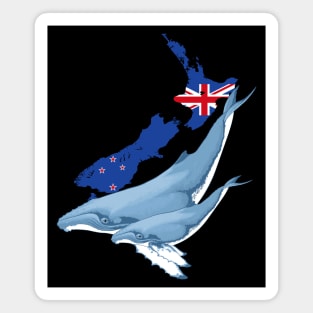 Humpback Whales New Zealand Flag Magnet